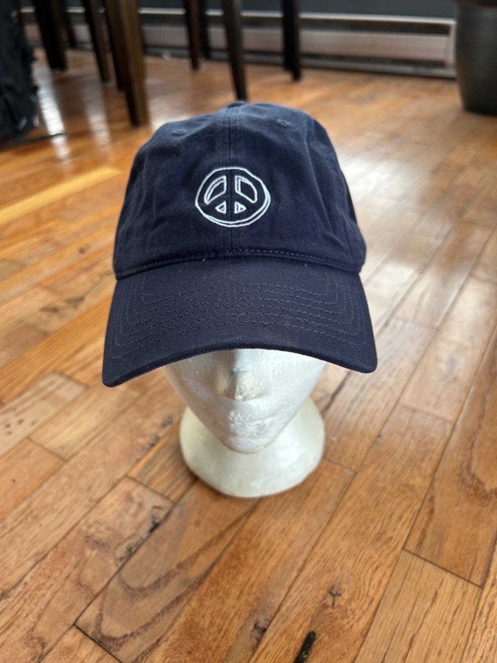 Men's Navy Baseball Cap with Peace Symbol